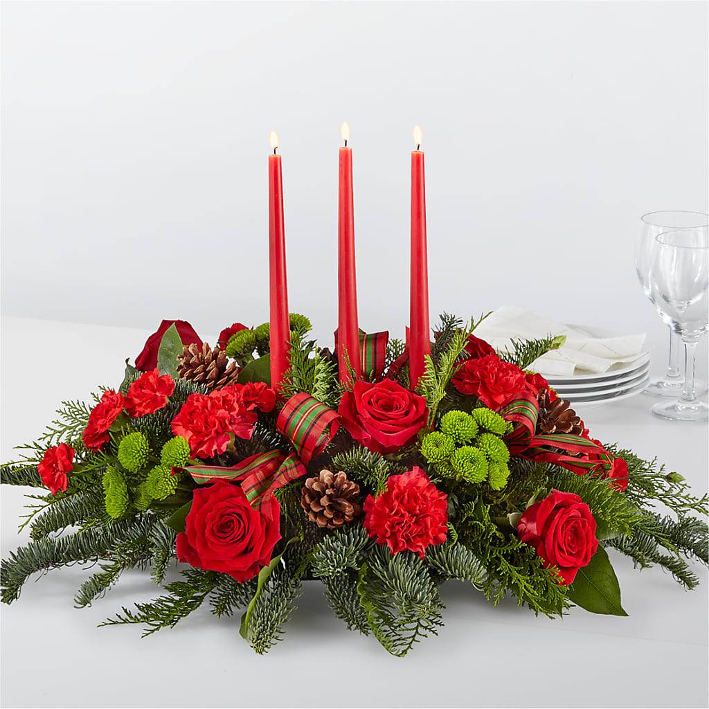 By the Candlelight Centerpiece – Portage Florals, Portage PA