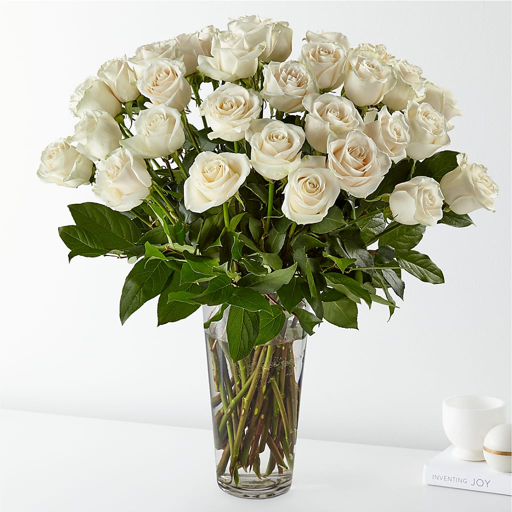 Long Stem White Rose Bouquet – Portage Florals, Portage PA