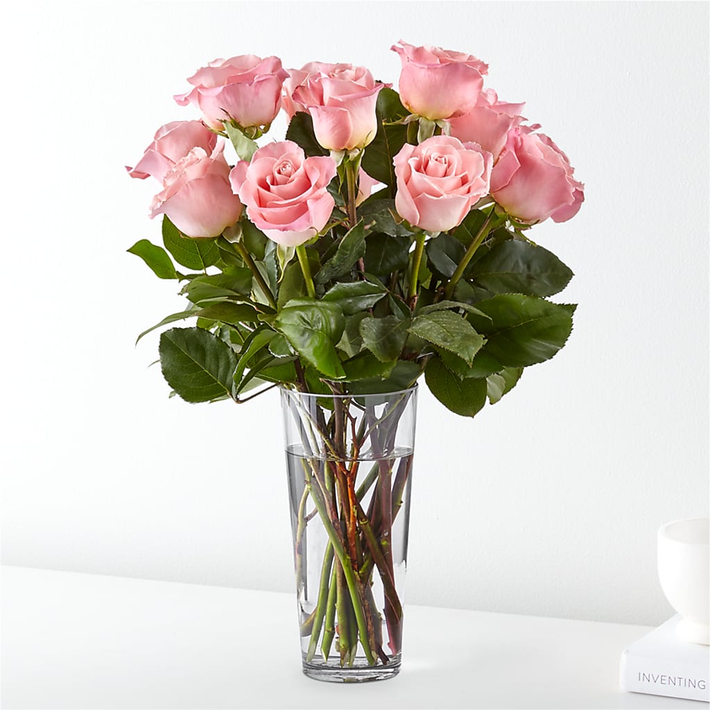 Long Stem Pink Rose Bouquet – Portage Florals, Portage PA