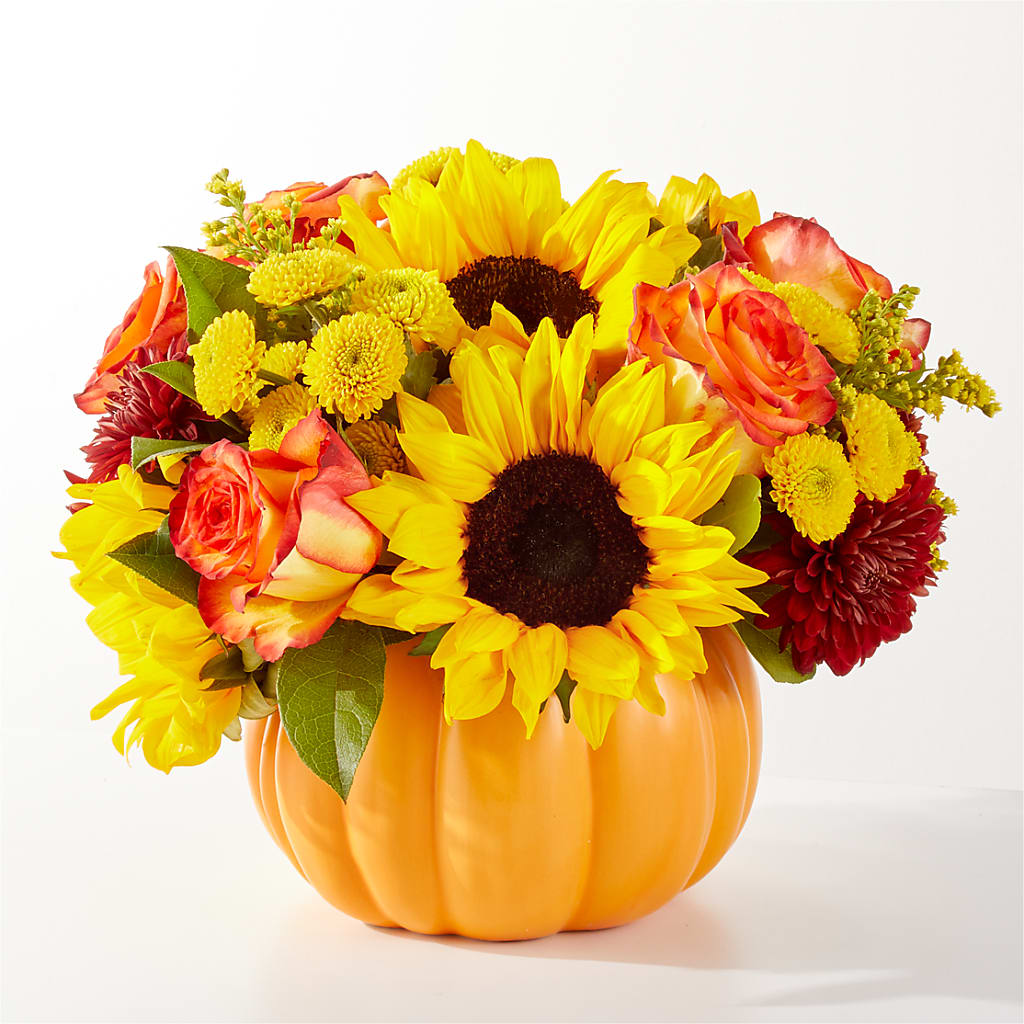 Golden Gourd Pumpkin Bouquet – Portage Florals, Portage PA