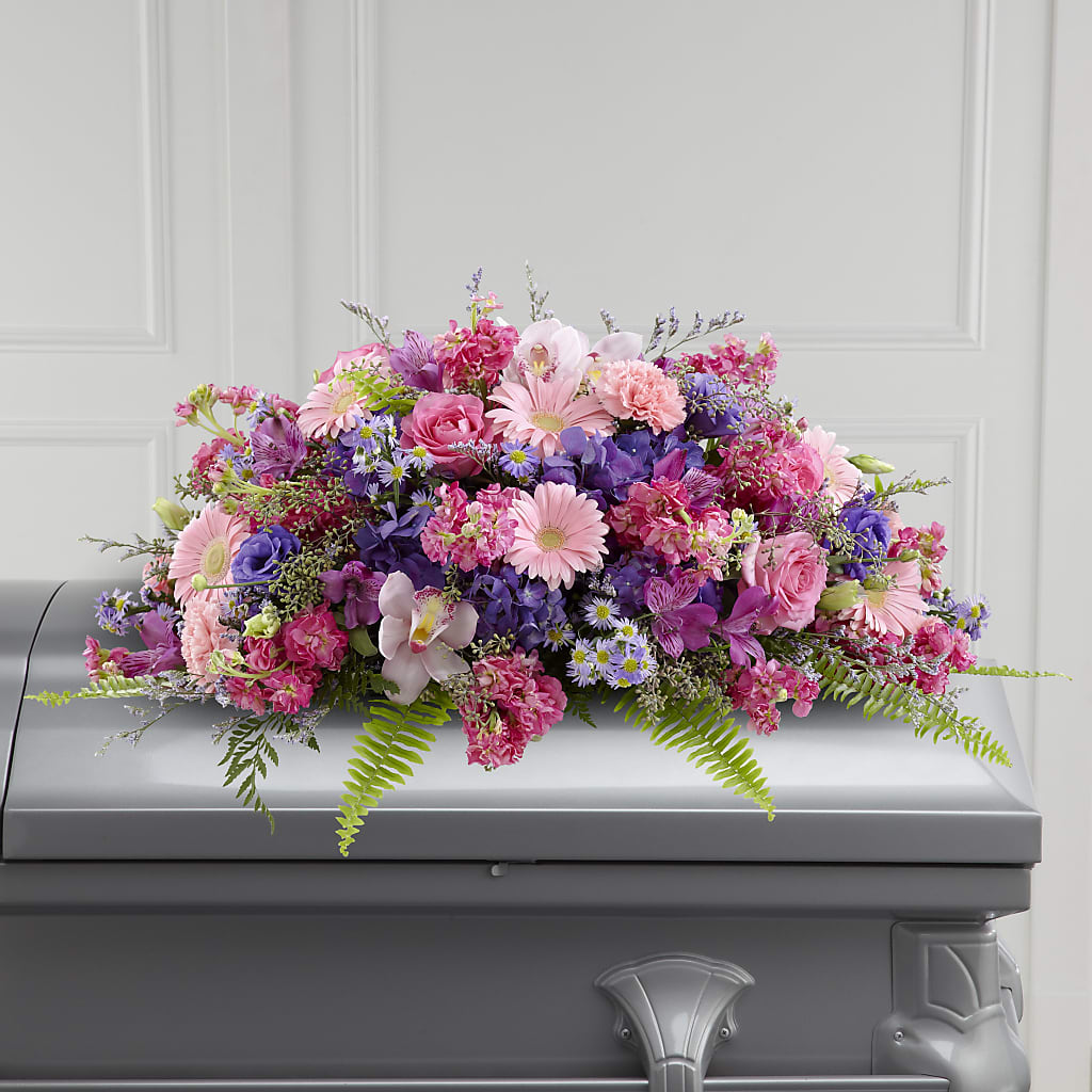 Glorious Garden Casket Spray – Portage Florals, Portage PA