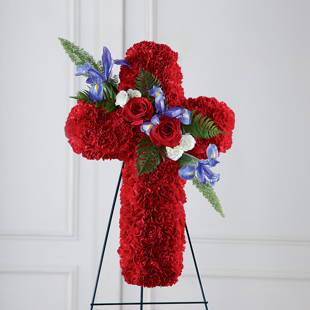 Faithful Hero Floral Cross – Portage Florals, Portage PA