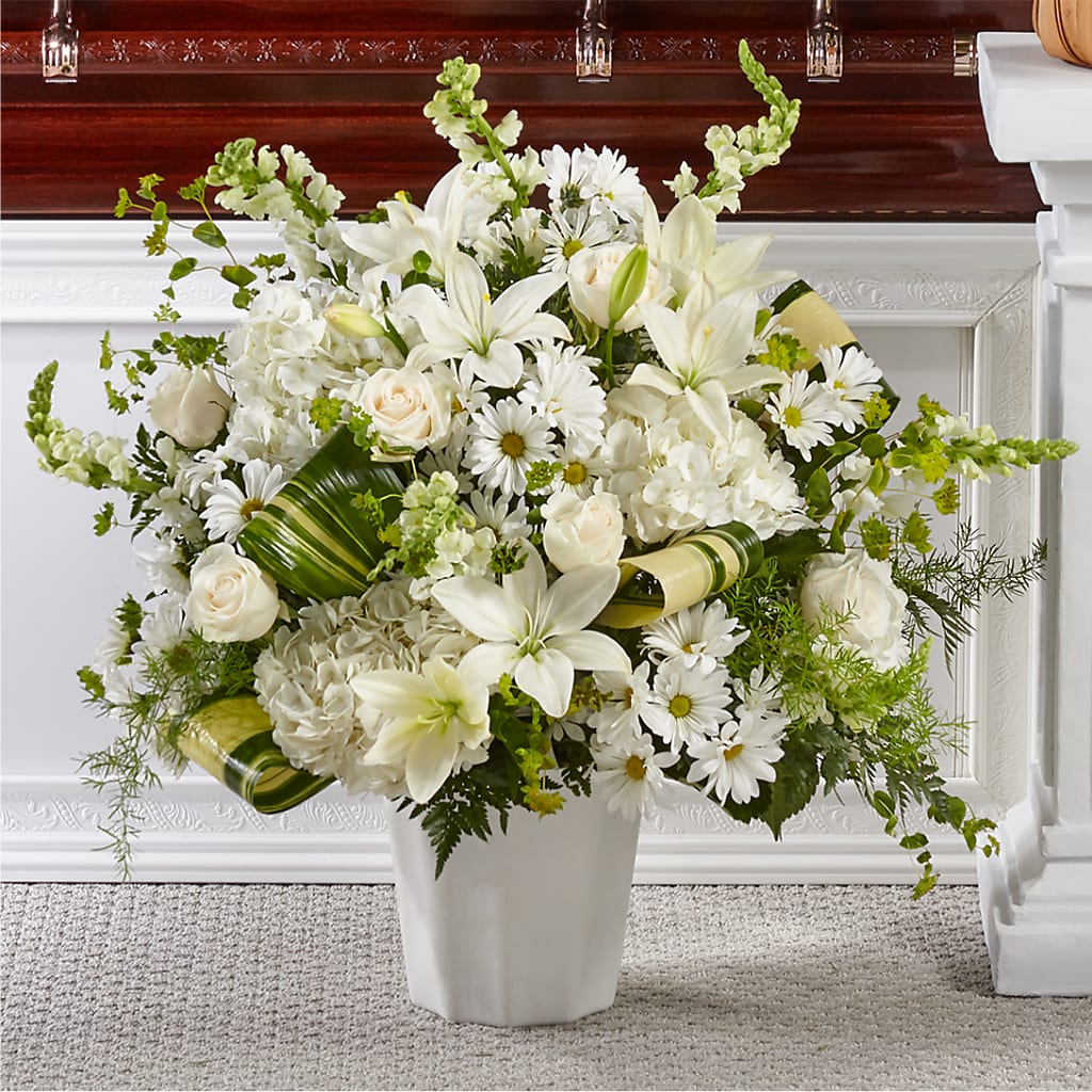 Thoughts of Tranquility Floor Basket – Portage Florals, Portage PA