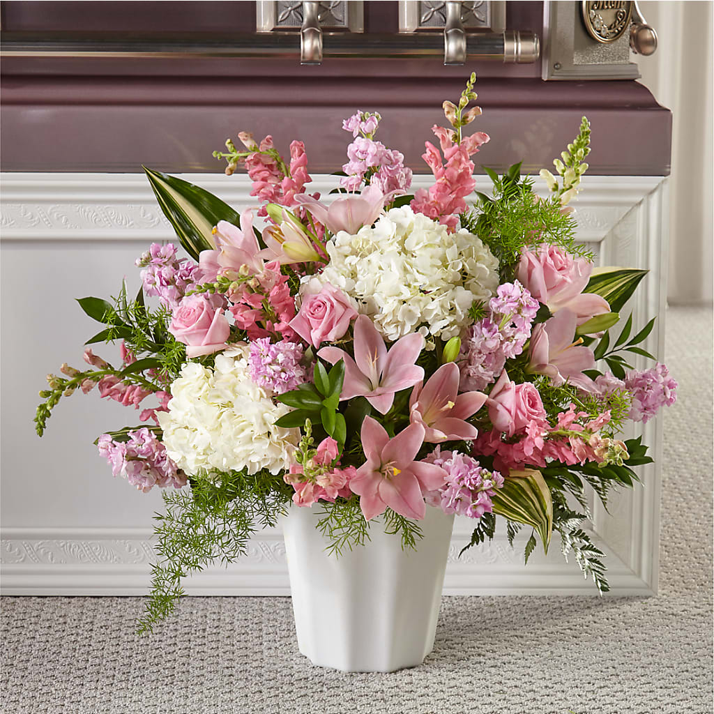 Simply Serene Floor Basket – Portage Florals, Portage PA