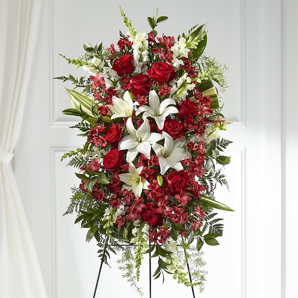 Everlasting Memory Standing Spray – Portage Florals, Portage PA