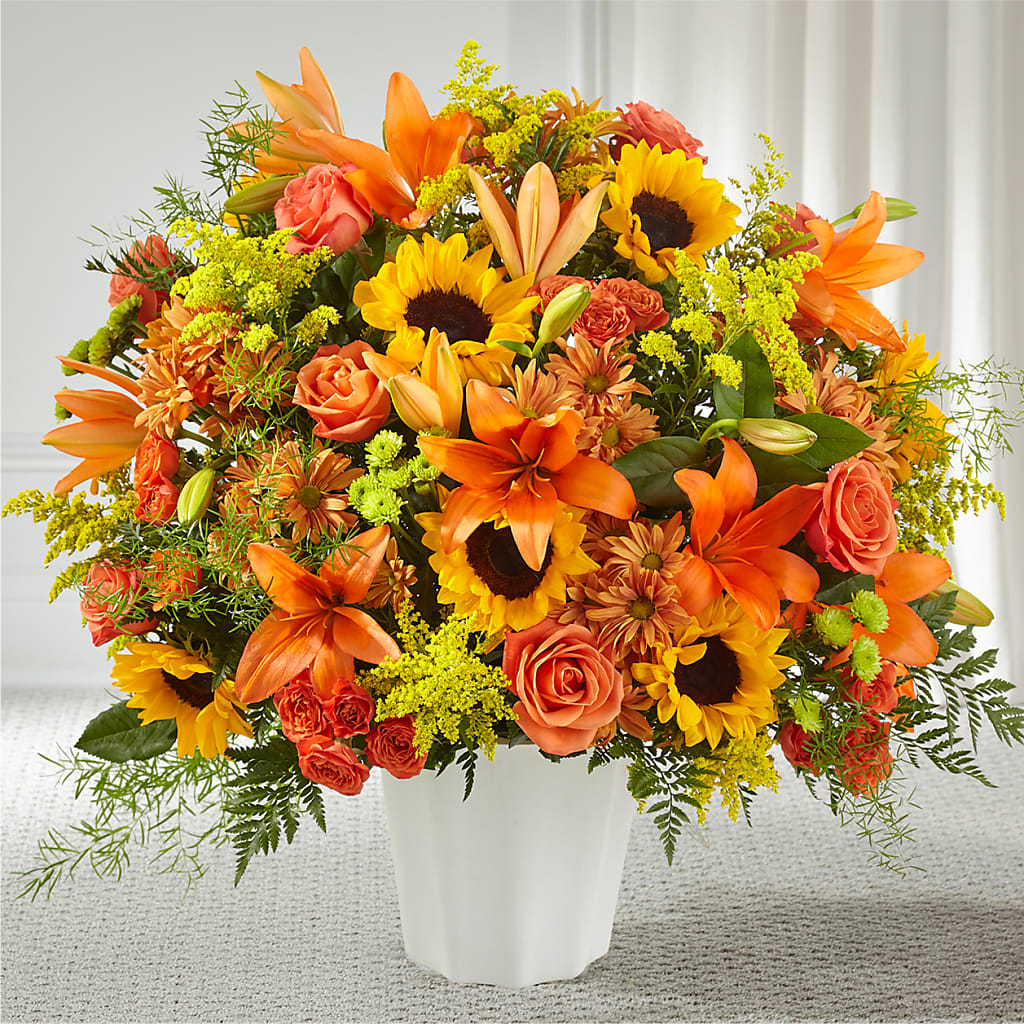 Harvest Thoughts Floor Basket – Portage Florals, Portage PA