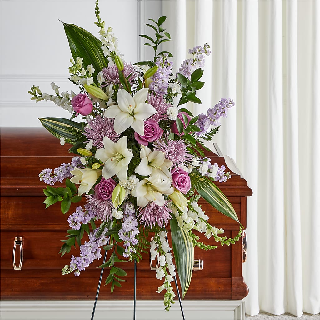 Grateful Hearts Standing Spray – Portage Florals, Portage PA