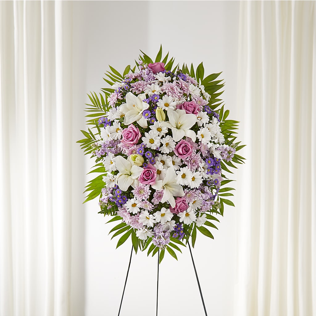 Surrounded by Love Standing Spray – Portage Florals, Portage PA