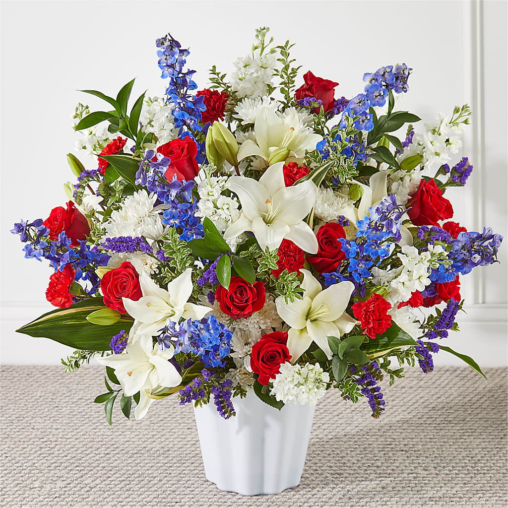 Consoled Floor Basket – Portage Florals, Portage PA