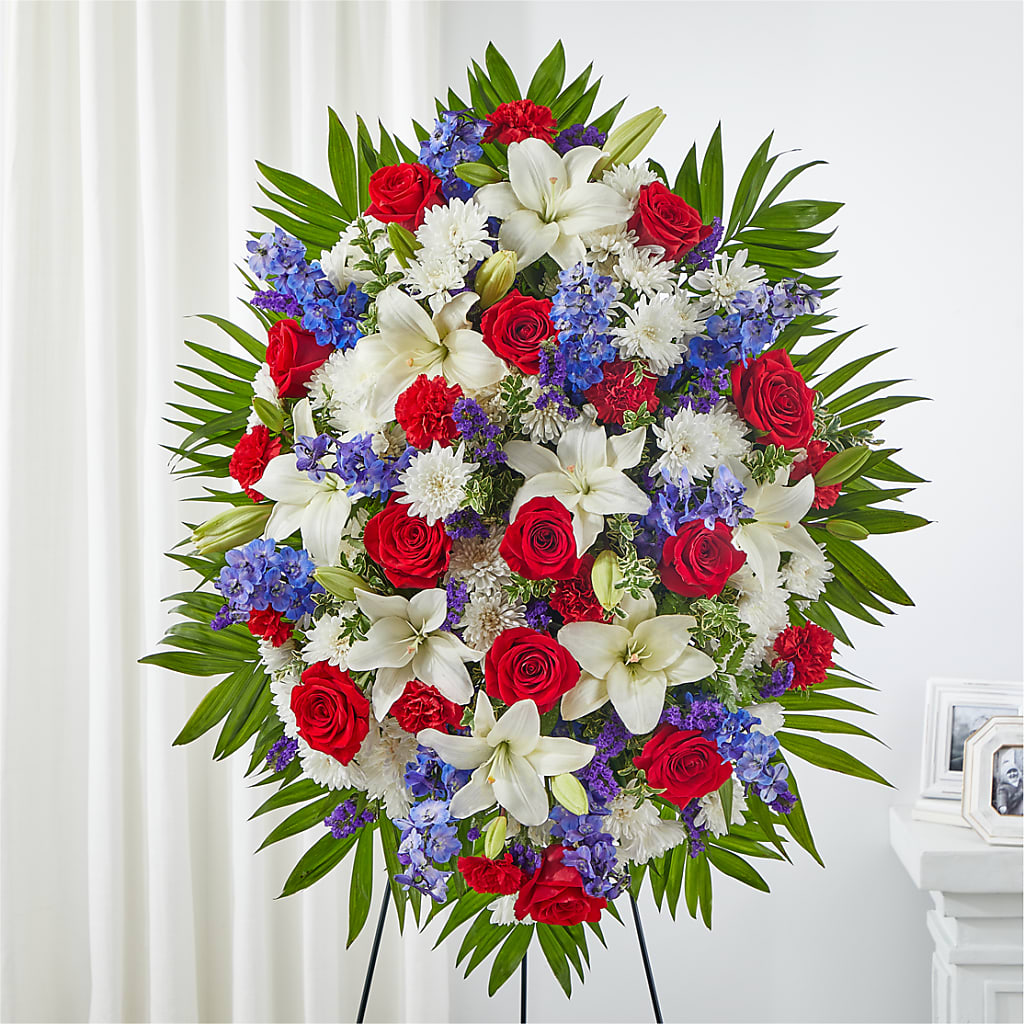 Cherished Service Standing Spray – Portage Florals, Portage PA