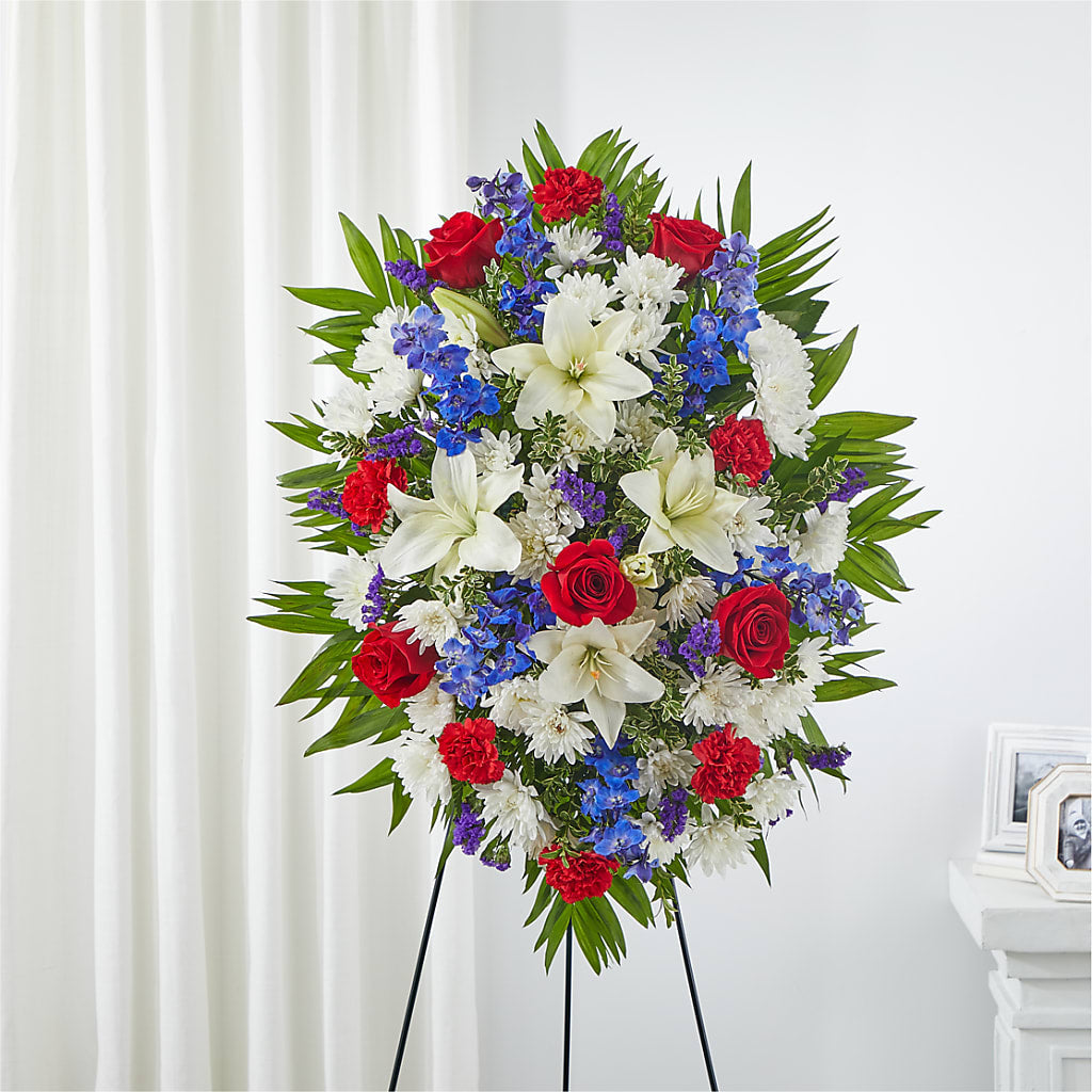 Cherished Service Standing Spray – Portage Florals, Portage PA