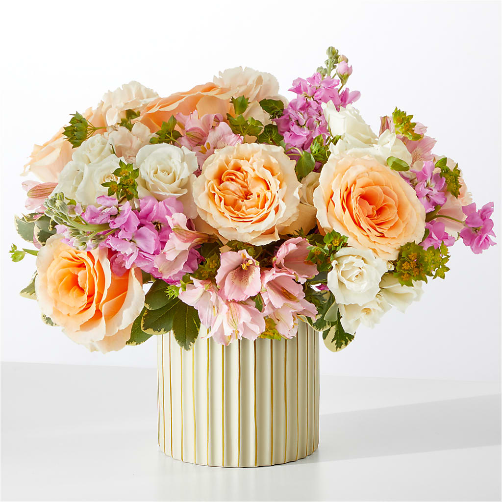 Paradise Bouquet with Ivory Vase – Portage Florals, Portage PA