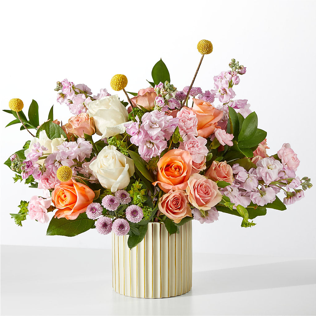 French Market Bouquet with Ivory Vase – Portage Florals, Portage PA
