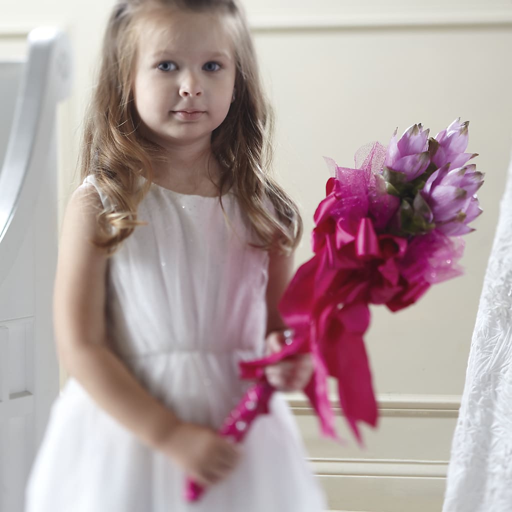 Sparkle Pink Flower Girl Bouquet – Portage Florals, Portage PA