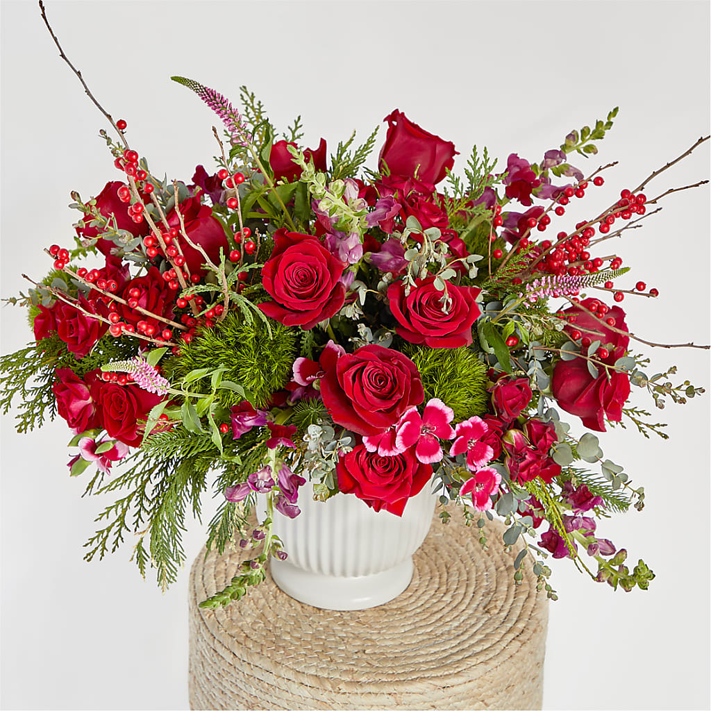Big Red Bow Bouquet –  Portage Florals, Portage PA