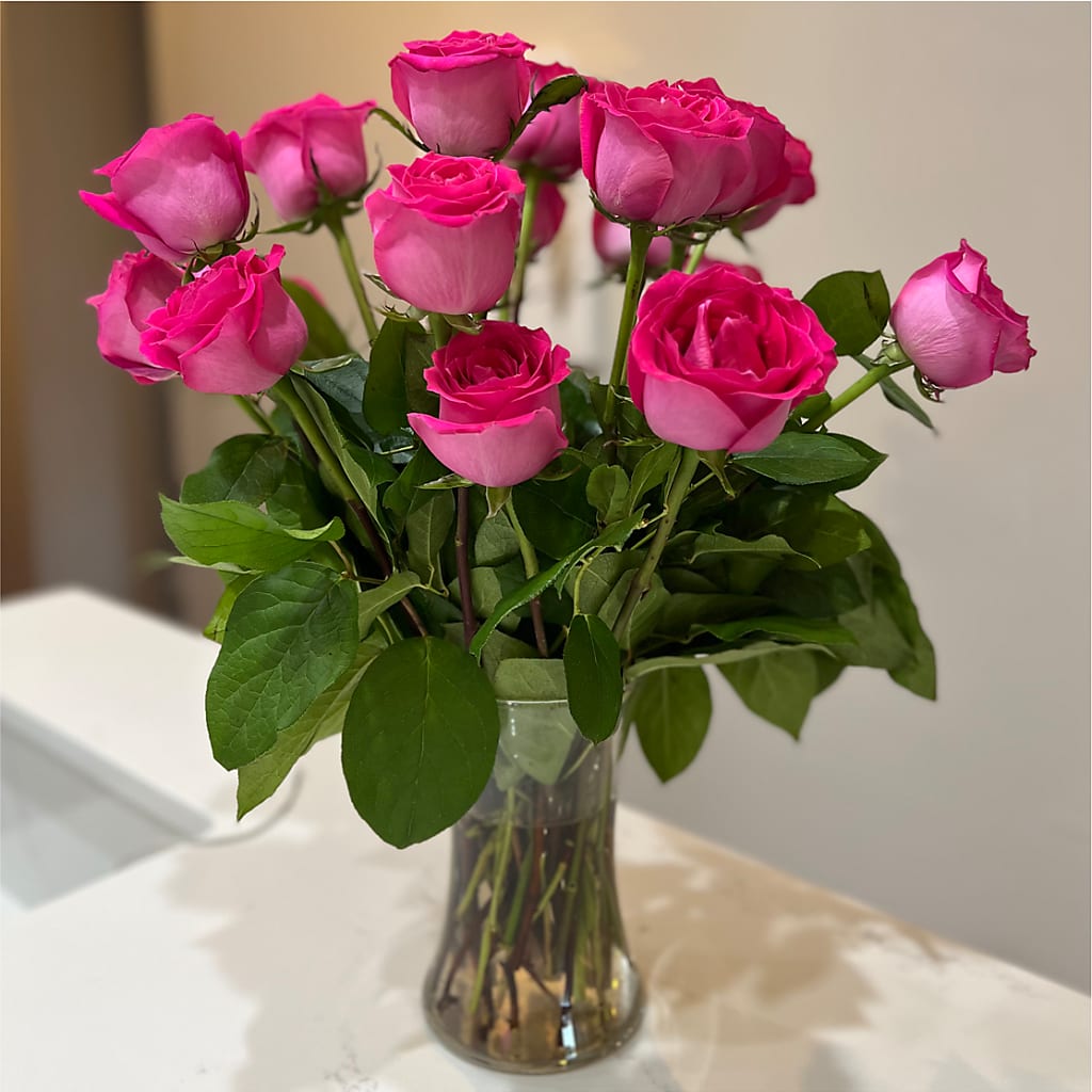 Long Stem Pink Rose Bouquet –  Portage Florals, Portage PA