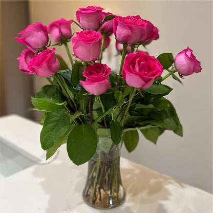 Long Stem Pink Rose Bouquet –  Portage Florals, Portage PA