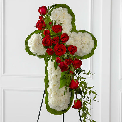 Floral Cross Easel –  Portage Florals, Portage PA