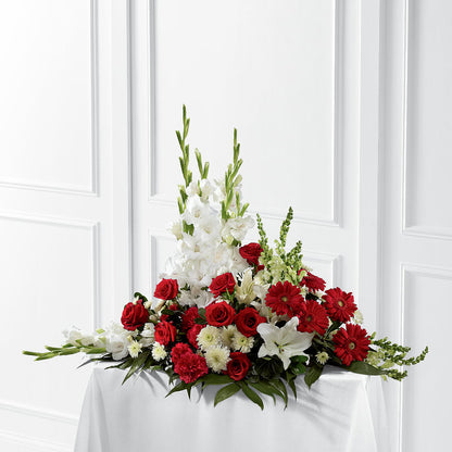 Crimson & White Arrangement –  Portage Florals, Portage PA