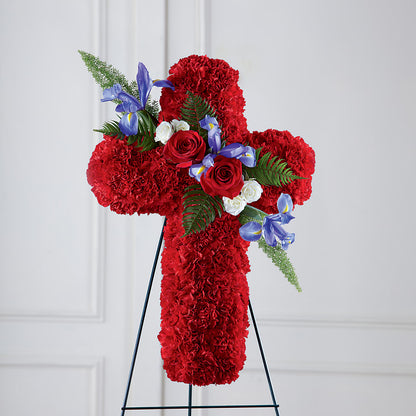 Faithful Hero Floral Cross –  Portage Florals, Portage PA