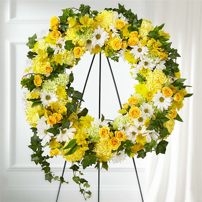 Golden Remembrance Wreath –  Portage Florals, Portage PA