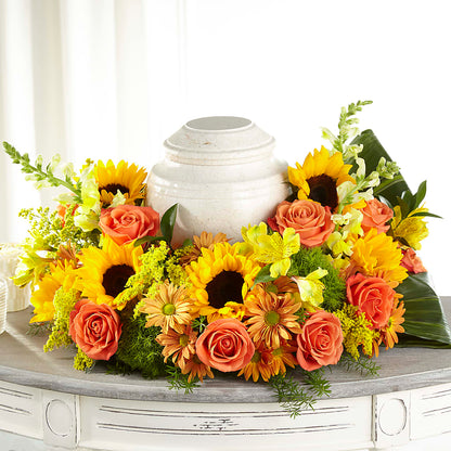 Faithful Sunflower Cremation Adornment –  Portage Florals, Portage PA