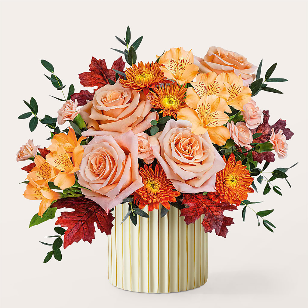 Spiced Latte Bouquet with Ivory Vase –  Portage Florals, Portage PA