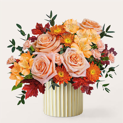 Spiced Latte Bouquet with Ivory Vase –  Portage Florals, Portage PA