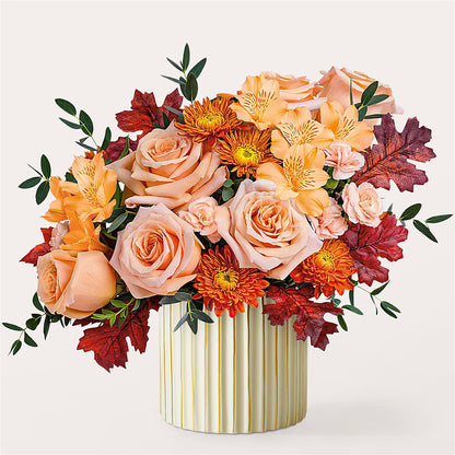 Spiced Latte Bouquet with Ivory Vase –  Portage Florals, Portage PA
