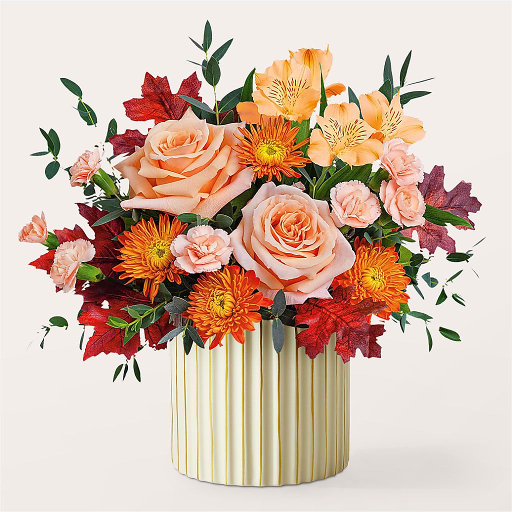 Spiced Latte Bouquet with Ivory Vase –  Portage Florals, Portage PA