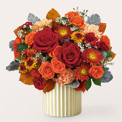 Merlot Bouquet with Ivory Vase –  Portage Florals, Portage PA