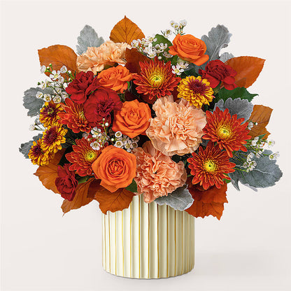 Merlot Bouquet with Ivory Vase –  Portage Florals, Portage PA