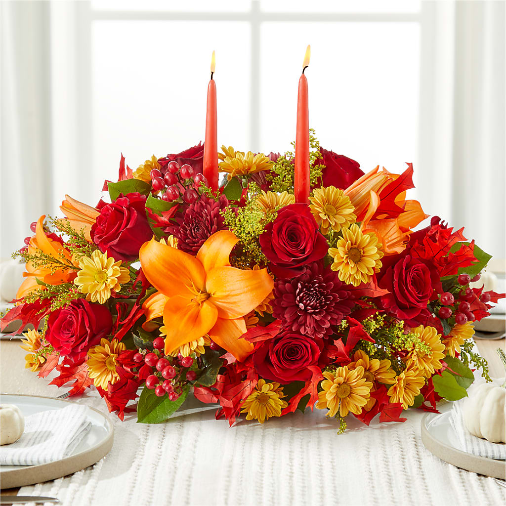 Autumn's Embrace Centerpiece –  Portage Florals, Portage PA