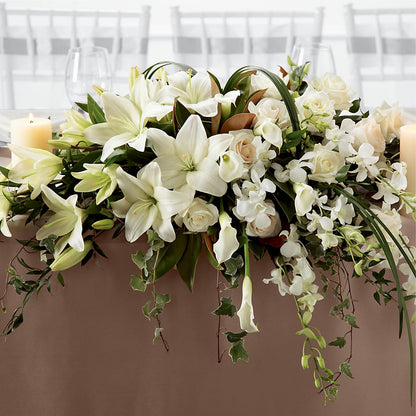 White Linen Arrangement –  Portage Florals, Portage PA