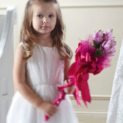 Sparkle Pink Flower Girl Bouquet –  Portage Florals, Portage PA