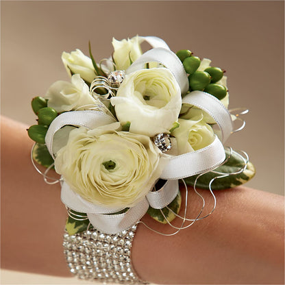White Wedding Corsage –  Portage Florals, Portage PA